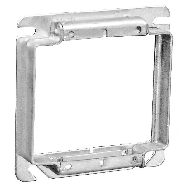 Device Ring, 2 Gang(s), Galvanized Steel, Square Box Type, Southwire, Mfr#: 52C24SQ